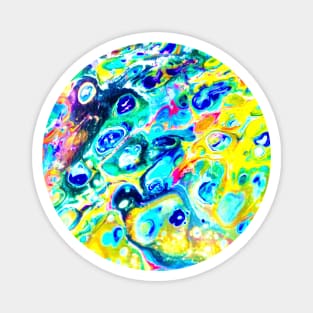 Rainbow acrylic pouring art Magnet